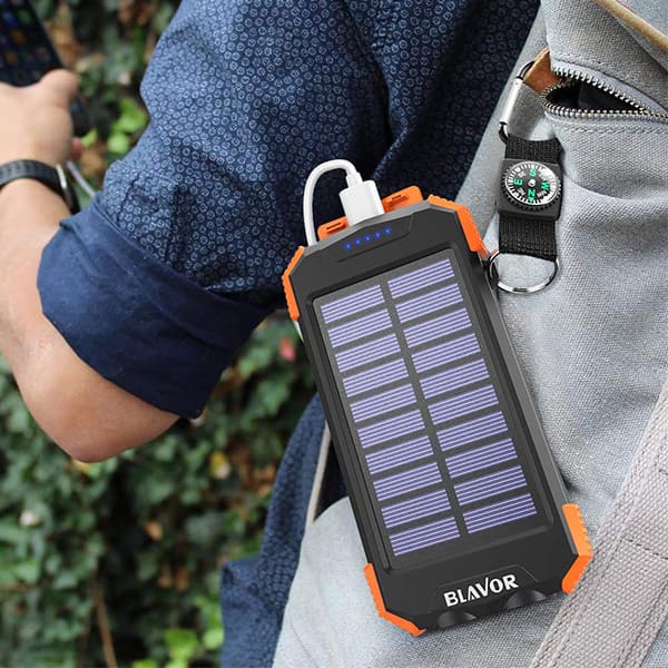 Waterproof 10,000mAh Solar Power Bank With LED Torch