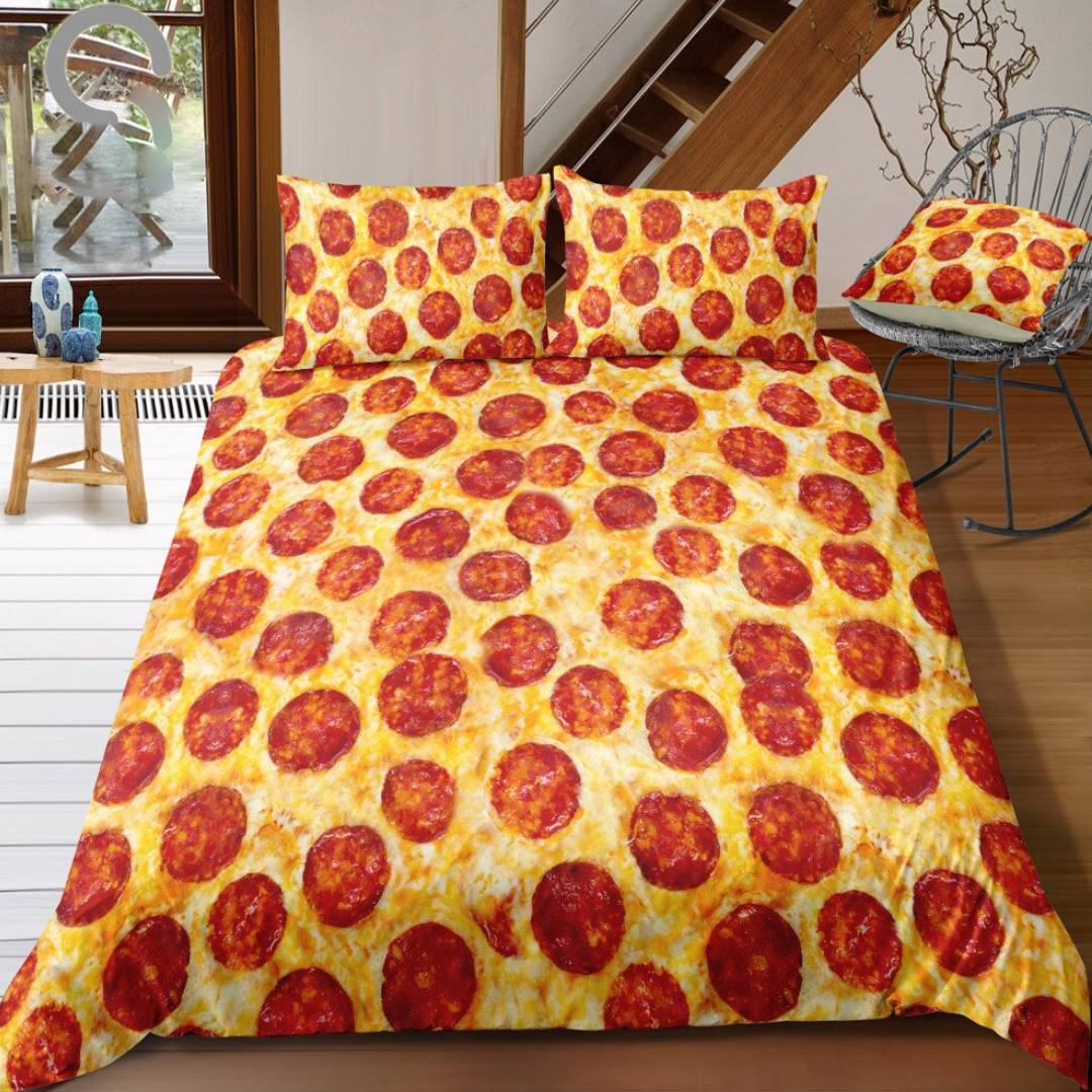 Pepperoni Pizza Bedding Set