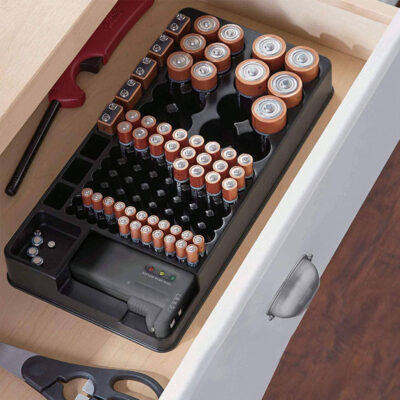 Battery Organizer Storage Case with Tester