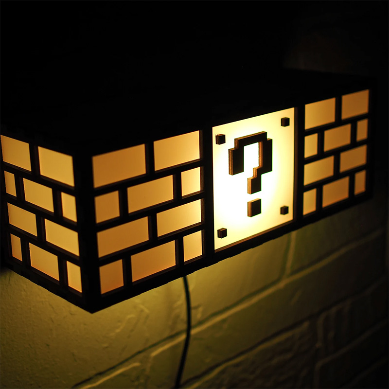 Wall-Mounted Super Mario Bros Question Block Lamp