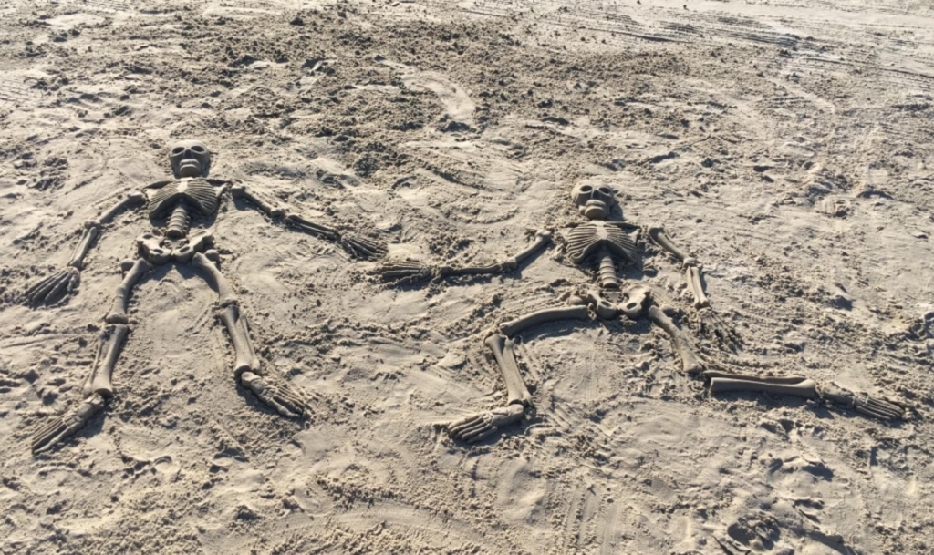 Create a Human Skeleton in the Sand