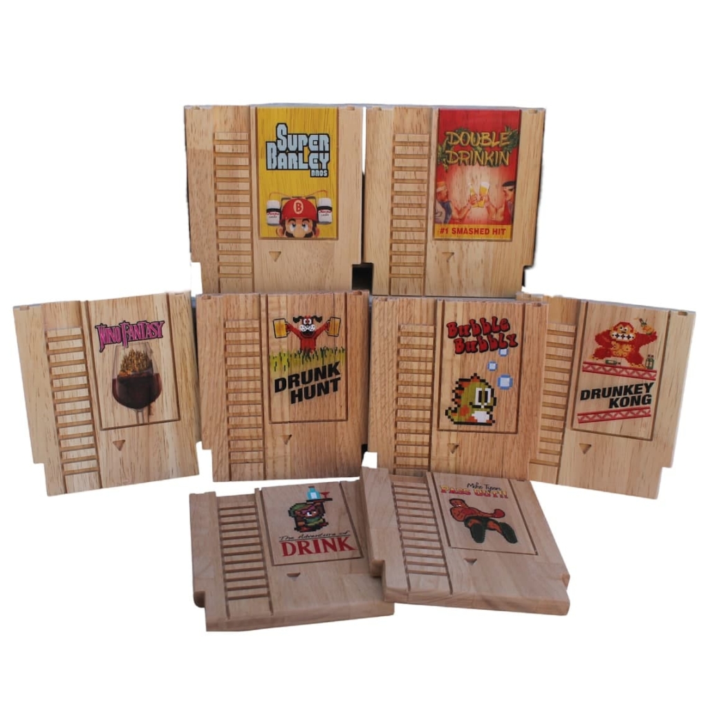 Retro NES Cartridge Wood Coasters