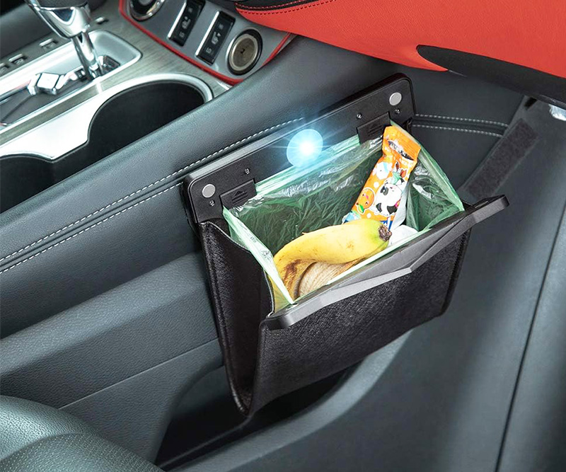 Car Garbage Bag Trash Can with LED Light