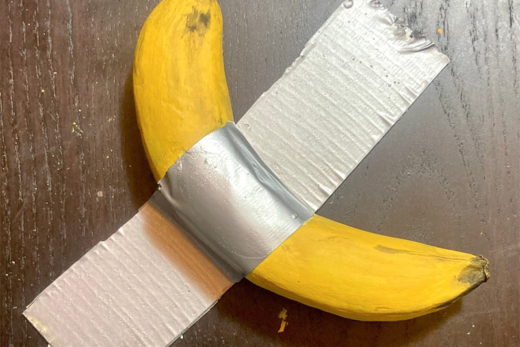 Duct Tape Banana Art Sculpture