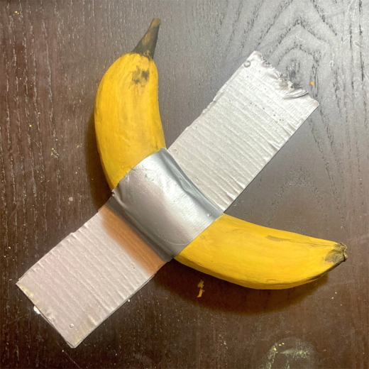 Duct Tape Banana Art Sculpture