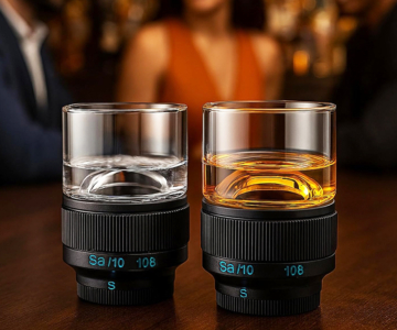 Camera Lens Whiskey Glasses