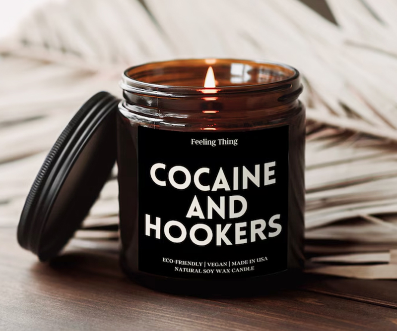 Cocaine & Hookers Funny Candle